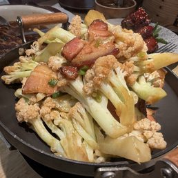 Cauliflower hotpot and slices of pork belly Cauliflower hotpot and slices of pork belly