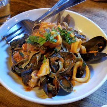 Rubirosa - Black and white tagliatelle - Italian Near Me - New York, New York Rubirosa - Black and white tagliatelle - Italian Near Me - New York, New York