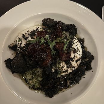 Lark - Burrata: squid ink, fig, pesto, crostini - New American Near Me - Bala Cynwyd, Pennsylvania