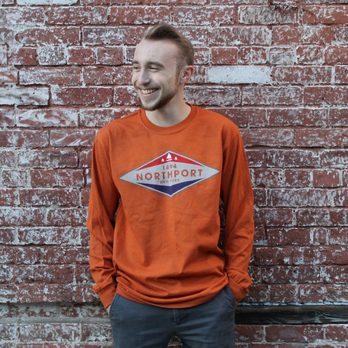 Rudy's Tees - Owner, Brandon DeFeo wearing a Rudy's Tees long sleeve Northport shirt. - Screen Printing/T-Shirt Printing Near Me Rudy's Tees - Owner, Brandon DeFeo wearing a Rudy's Tees long sleeve Northport shirt. - Screen Printing/T-Shirt Printing Near Me