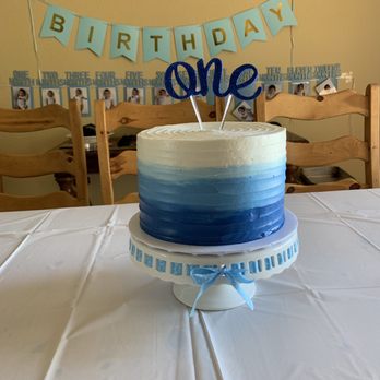 Exquisite Desserts - Ombré boy first birthday cake - Bakeries Near Me - Palm Desert, California Exquisite Desserts - Ombré boy first birthday cake - Bakeries Near Me - Palm Desert, California