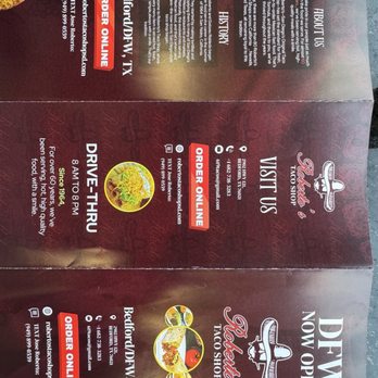 Roberto's Taco Shop #5 - Menu - Tacos Near Me - Bedford, Texas Roberto's Taco Shop #5 - Menu - Tacos Near Me - Bedford, Texas