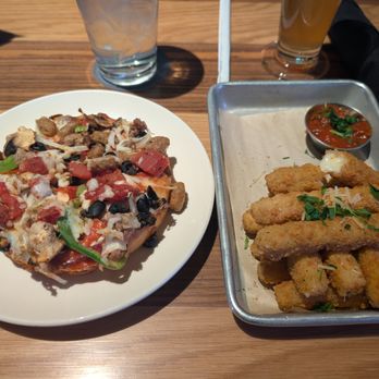BJ's Restaurant & Brewhouse - BJ's favorite mini deep dish & mozarella sticks - Breweries Near Me - Las Vegas, Nevada BJ's Restaurant & Brewhouse - BJ's favorite mini deep dish & mozarella sticks - Breweries Near Me - Las Vegas, Nevada