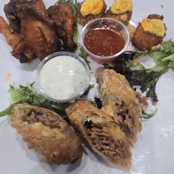 Miss Toya's Southern Kitchen - Create your own platter with the buffalo wings,  fried deviled eggs and Philadelphia steak and cheese rolls. - Southern Near Me - Gambrills, Maryland