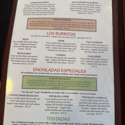 El Ranchito - Menu