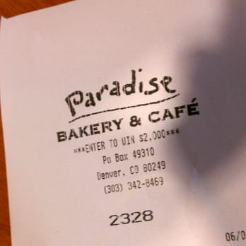 Paradise Bakery and Cafe - A receipt, very pointless - Delis Near Me - Denver, Colorado Paradise Bakery and Cafe - A receipt, very pointless - Delis Near Me - Denver, Colorado
