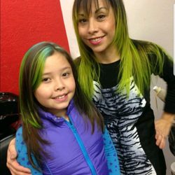 Liz's Santa Fe Hair Studio - Liz and her daughter with neon color! Color by Liz