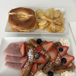 Gota A Gota Café - French toast and ham; bagel breakfast sandwich