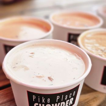 Pike Place Chowder - 4-Cup Chowder Sampler - Seafood Near Me - Seattle, Washington Pike Place Chowder - 4-Cup Chowder Sampler - Seafood Near Me - Seattle, Washington