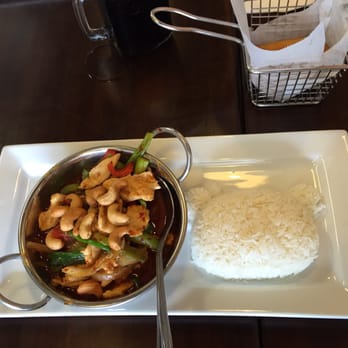 Riceberry Thai Kitchen - Cashew chicken lunch special with vegetable egg rolls! So yummy! - Thai Near Me - Upland, California