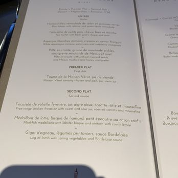 Madame Brasserie Eiffel Tower - Menu items - French Near Me - Paris