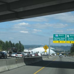 City of Tacoma - Descending down I-5 on the arterial spur that leads to Tacoma's city center with the Tacoma Dome in the background.