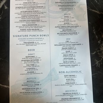 Tides - Drink menu (Nov 2023) - Seafood Near Me - Danville, California Tides - Drink menu (Nov 2023) - Seafood Near Me - Danville, California