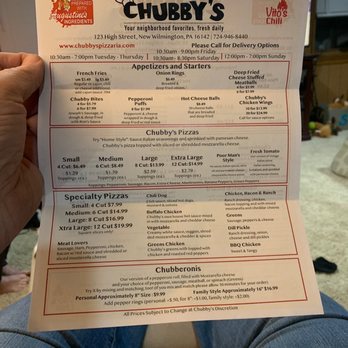Chubby's pizzeria - Menu - Pizza Near Me - New Wilmington, Pennsylvania Chubby's pizzeria - Menu - Pizza Near Me - New Wilmington, Pennsylvania