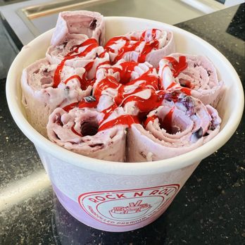 Rock N Roll - #6. Very Berry Ice Cream Roll with strawberry drizzle. - Ice Cream & Frozen Yogurt Near Me - Stockton, California Rock N Roll - #6. Very Berry Ice Cream Roll with strawberry drizzle. - Ice Cream & Frozen Yogurt Near Me - Stockton, California
