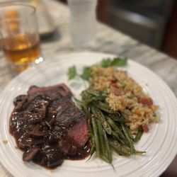 South Shore Chef - Grilled NY steak with Big Island mushrooms and caramelized shallots