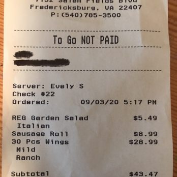 Primo Pizza - My receipt. Overcharged. - Pizza Near Me - Fredericksburg, Virginia Primo Pizza - My receipt. Overcharged. - Pizza Near Me - Fredericksburg, Virginia