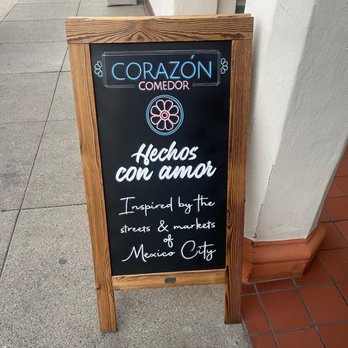 Corazon Comedor - Sign at the entrance - Mexican Near Me - Santa Barbara, California Corazon Comedor - Sign at the entrance - Mexican Near Me - Santa Barbara, California