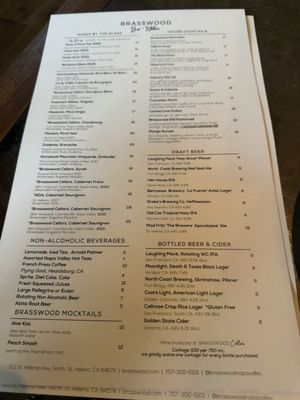 Menu photo 1 Brasswood Bar + Kitchen Saint Helena, CA
