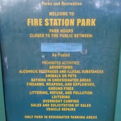 Fire Station Park - Sign at park
