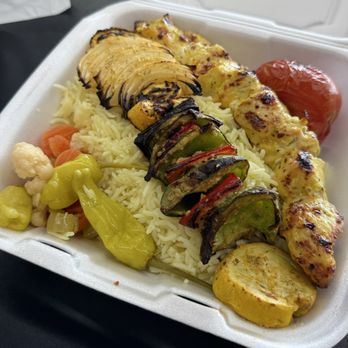 Just Kabab - Yogurt chicken entree with a extra veggie kebab - Middle Eastern Near Me - Oro Valley, Arizona