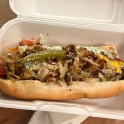 Amys Hot Dogs - Alllllll the toppings :)
