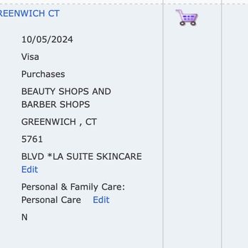 La Suite Skincare - Credit Card Bill - Skin Care Near Me - Greenwich, Connecticut La Suite Skincare - Credit Card Bill - Skin Care Near Me - Greenwich, Connecticut