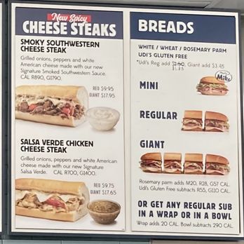 Jersey Mike's Subs - Menu above the counter - Sandwiches Near Me - Orlando, Florida Jersey Mike's Subs - Menu above the counter - Sandwiches Near Me - Orlando, Florida