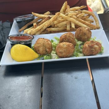 The Island Hideaway - Crab balls and fries - Seafood Near Me - Solomons, Maryland The Island Hideaway - Crab balls and fries - Seafood Near Me - Solomons, Maryland