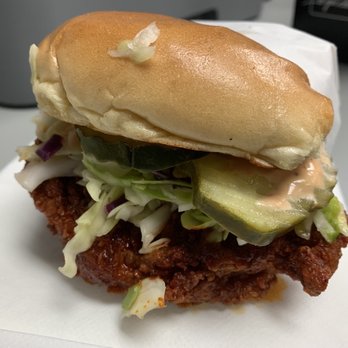 Cluck Kitchen - Nashville Hot Sandwich (medium level) - Chicken Shop Near Me - Irvine, California