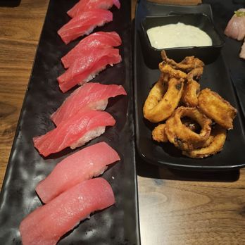 Kan Sushi - Ahi nigiri (melt in da mouth) and fried Ika - Sushi Bars Near Me - Honolulu, Hawaii
