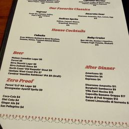 Drink Menu Drink Menu