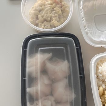 Aloha Manapua - Shrimp dumplings with Mac salad - Dim Sum Near Me - Aiea, Hawaii