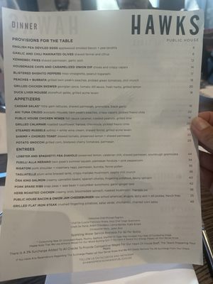 Menu photo 2 Hawks Public House Sacramento, CA Menu photo 2 Hawks Public House Sacramento, CA