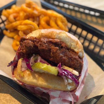 The Bird - Spicy chicken sandwich with curly fries - Chicken Shop Near Me - San Francisco, California The Bird - Spicy chicken sandwich with curly fries - Chicken Shop Near Me - San Francisco, California