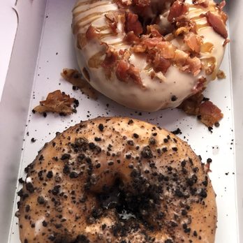 Duck Donuts - "Bacon In The Sun" Donut and a glazed donut with Oreo. - Donuts Near Me - Mamaroneck, New York Duck Donuts - "Bacon In The Sun" Donut and a glazed donut with Oreo. - Donuts Near Me - Mamaroneck, New York