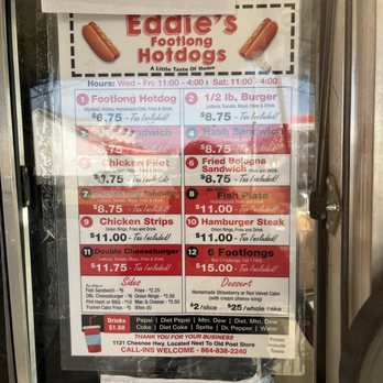 Eddie’s Footlong Hotdogs - Menu - Food Trucks Near Me - Gaffney, South Carolina Eddie’s Footlong Hotdogs - Menu - Food Trucks Near Me - Gaffney, South Carolina