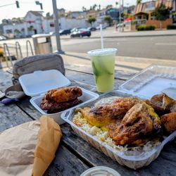 It's nice eating outside here