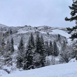 Utah mountains and snow, skimobile trails Utah mountains and snow, skimobile trails