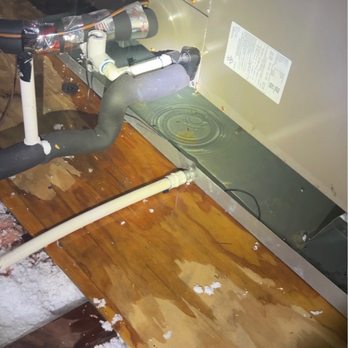 Royal Air Conditioning - Drain at an upward angle. Caused water to overflow in the tray. - Heating & Air Conditioning/HVAC Near Me - Houston, Texas