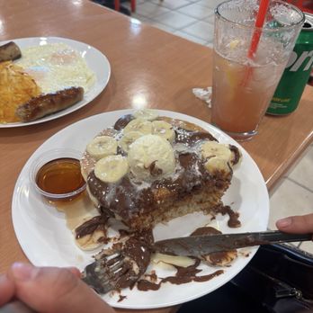 Strange Brews Coffee & Bites - Buttermilk pancake with sweetella add on (banana and Nutella) - Breakfast & Brunch Near Me - Buena Park, California Strange Brews Coffee & Bites - Buttermilk pancake with sweetella add on (banana and Nutella) - Breakfast & Brunch Near Me - Buena Park, California