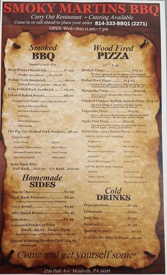 Menu photo 7 Smoky Martins BBQ Meadville, PA Menu photo 7 Smoky Martins BBQ Meadville, PA