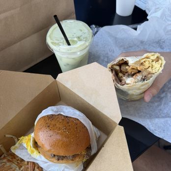 Kitch Cafe - breakfast smash burger and brisket burrito - Breakfast & Brunch Near Me - Fullerton, California