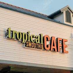 Tropical Smoothie Cafe - Getting a glimpse of the moon over the Cafe here in Grand Haven!