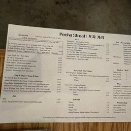 Menu as of June 2023