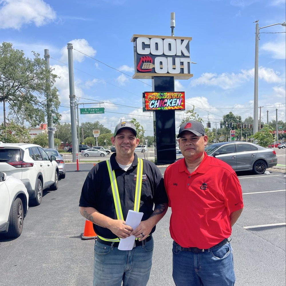 Cookout - Meet the GM (left) and District Manager (right)! - American Near Me - Tampa, Florida Cookout - Meet the GM (left) and District Manager (right)! - American Near Me - Tampa, Florida