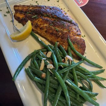 Pappadeaux Seafood Kitchen - Blackened Redfish with Fresh Green Beans & Almonds - Seafood Near Me - Houston, Texas Pappadeaux Seafood Kitchen - Blackened Redfish with Fresh Green Beans & Almonds - Seafood Near Me - Houston, Texas