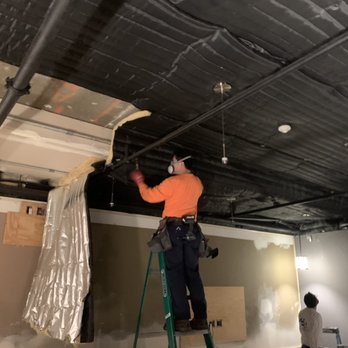 90 Degrees Restoration - Here we are making sure that no moisture is left behind. The damage occurred upstairs so we must dry completely downstairs. - Damage Restoration Near Me 90 Degrees Restoration - Here we are making sure that no moisture is left behind. The damage occurred upstairs so we must dry completely downstairs. - Damage Restoration Near Me