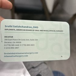 Atlanta Oral & Facial Surgery - Dr. Sruthi Business Card