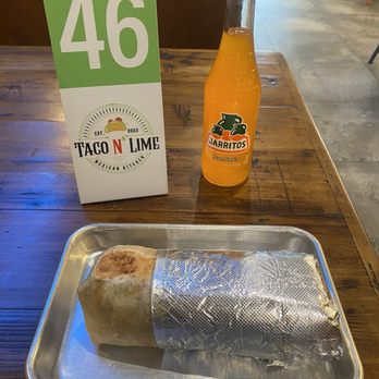 Taco N Lime - Giant burrito, soda & table number - Tacos Near Me - Marlboro, New Jersey